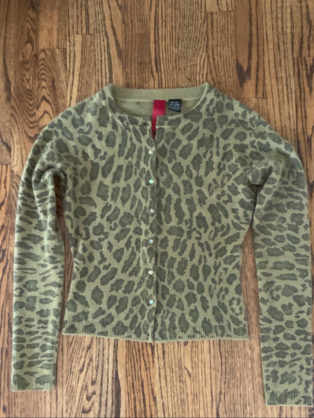 Vintage 90s IS (Time IS Inc) Cashmere Leopard Print Sweater - Flawed as-is